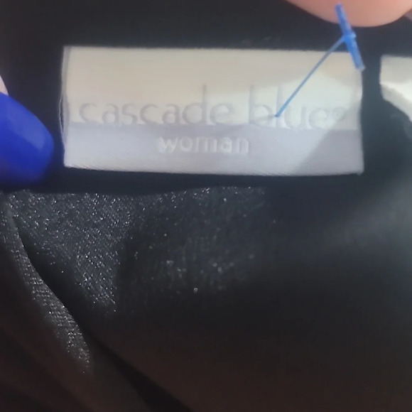 CASCADE BLUE Black faux suede embroidered flowers button up shirt purple pink - Picture 2 of 9